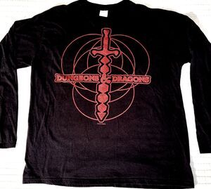 Dungeons & Dragons Dice Sword Logo Men’s Graphic Print Long Sleeve XL  T-Shirt